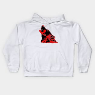 wolf howling at the moon night Kids Hoodie